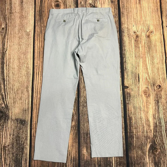 Banana‎ Republic Men's Tailored Slim Fit Chino Pants 36x32 Light Blue Seersucker - Picture 3 of 3